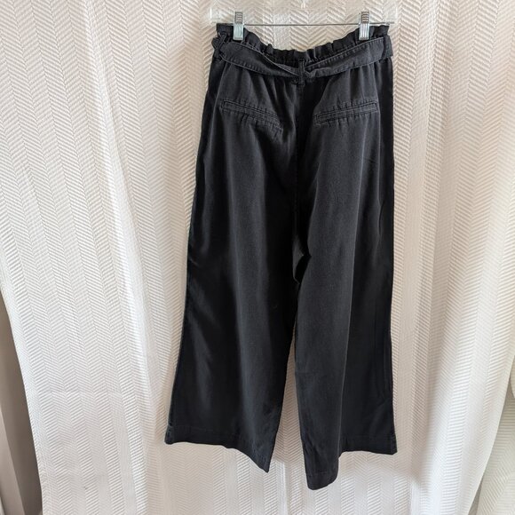 H&M & Denim Wide High Waist Ankle Pants Women's Size 8 Elastic waist Pull on - Picture 2 of 10